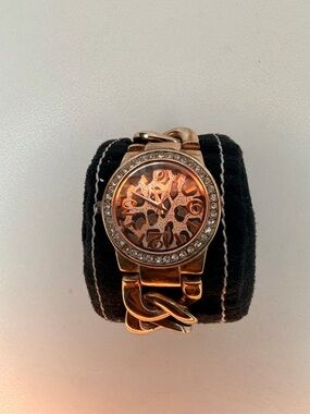 Women's Rose Gold Crystal Accent Bracelet Watch